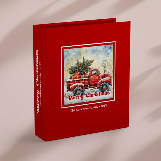 Classeur Classic red truck Christmas scene memory book (Classic red truck Christmas scene memory book 3 ring binder)