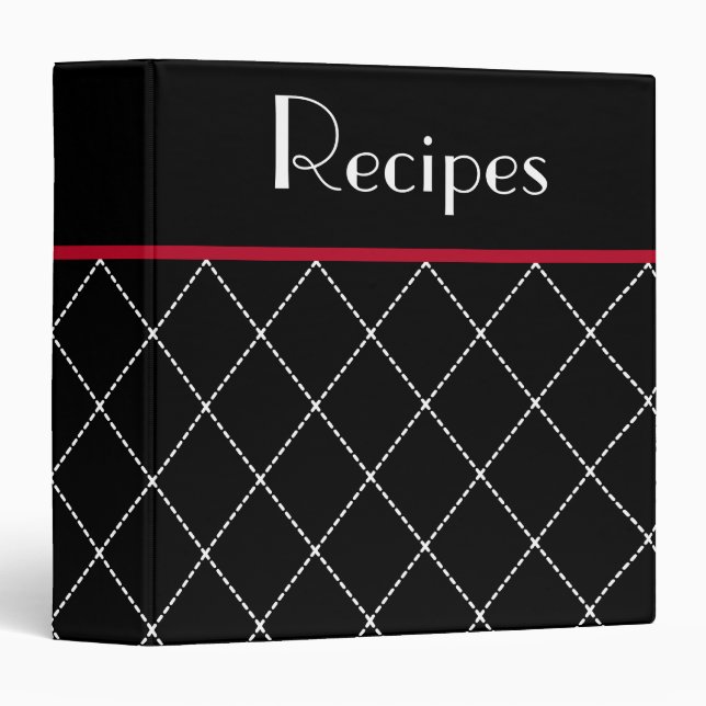 Classeur Classique Cuisine noire Recette Organisateur Cadea (Devant/Côté)