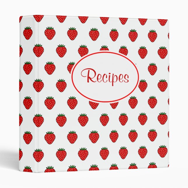 Classeur classique de recettes fraises (Devant/Côté)