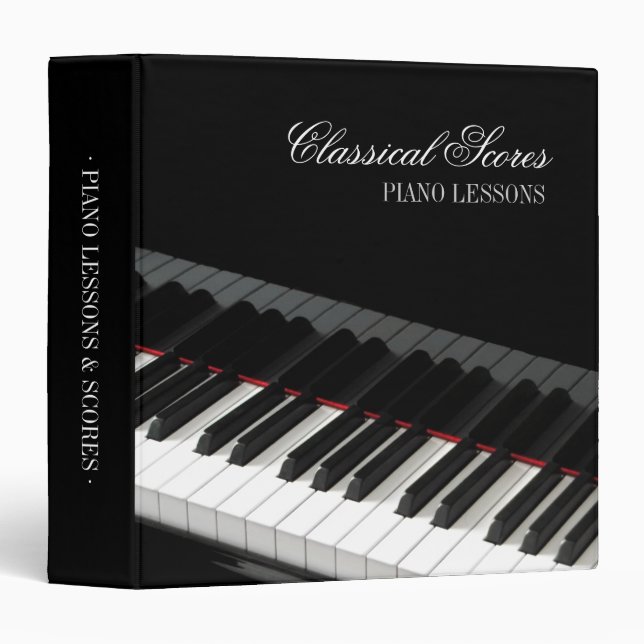 Classeur classique de scores de leçons de piano (Devant/Côté)