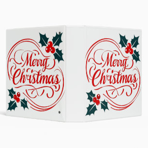Classeur Classique Joyeux Noël Holly Berry Holiday Art
