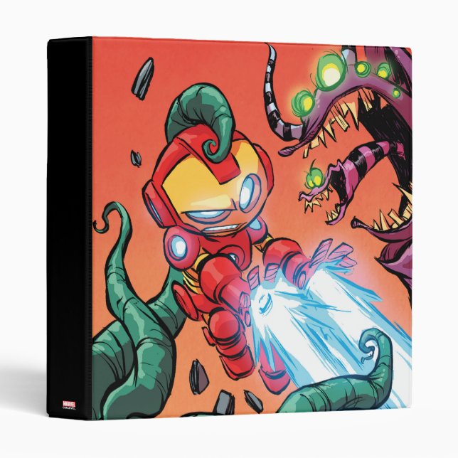 Classeur Classiques Avengers | Mini Iron Man attaquant un m (Devant/Côté)