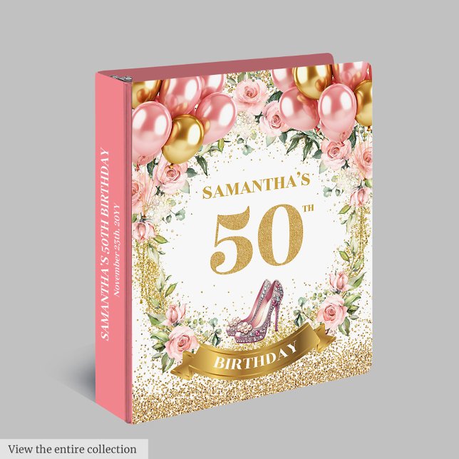 Classeur Classy 50th Birthday Gold Parties scintillant Clas (Classy 50th Birthday Gold Glitter Ring Binder)