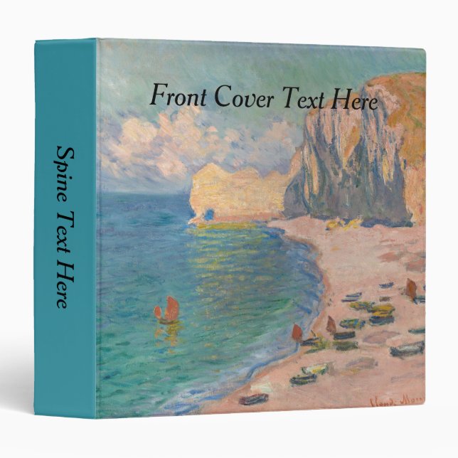 Classeur Claude Monet - Etretat : Plage et Falaise d'Amont (Devant/Côté)