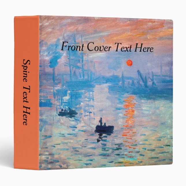 Classeur Claude Monet - Impression, lever de soleil (Devant/Côté)
