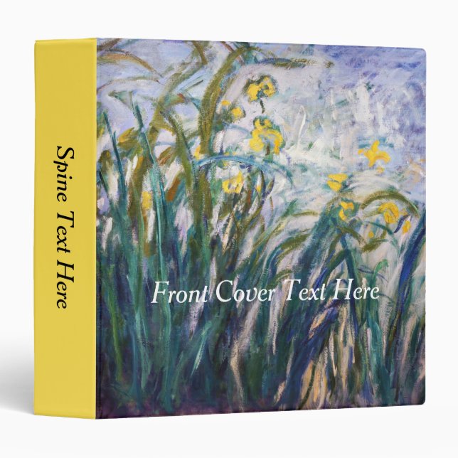 Classeur Claude Monet - Iris jaunes et violets (Devant/Côté)