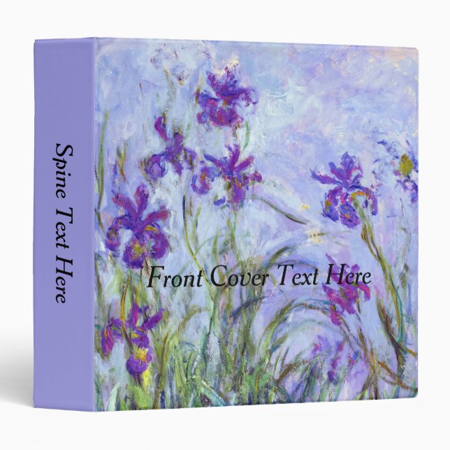 Classeur Claude Monet - Lilac Irises / Iris Mauves (Devant/Côté)