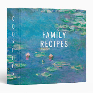 Classeur Claude Monet. Nymphéas. Livre de cuisine impressio