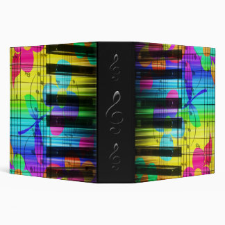 Classeur Clavier et fleurs de piano psychédéliques