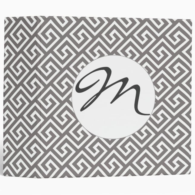 Classeur Clé grecque classique Carré Motif Swirl (Devant/Côté)