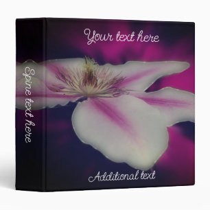 Classeur Clematis à fleur rose personnalisée