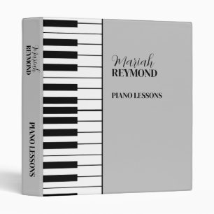 Classeur Clés de leçons de piano Clavier gris