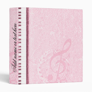 Classeur Clés de piano et note de musique - Rose_Classeur