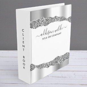 Classeur Client Professionnel Glam Diamonds Pailletés Argen