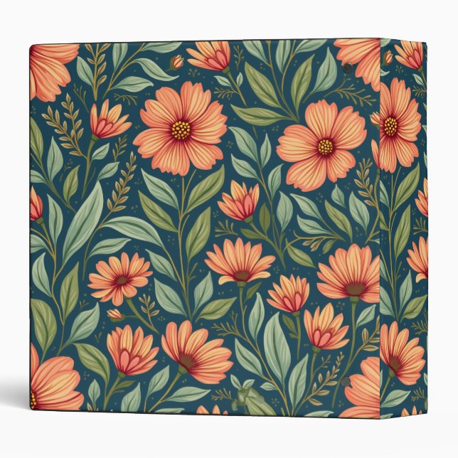 Classeur clignotant à motifs floraux (Dos/Côté)