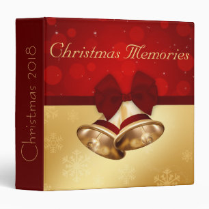 Classeur Cloches de Noël dorées