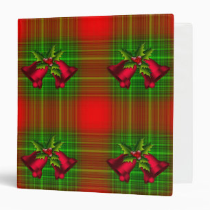 Classeur Cloches de Noël sur Tartan