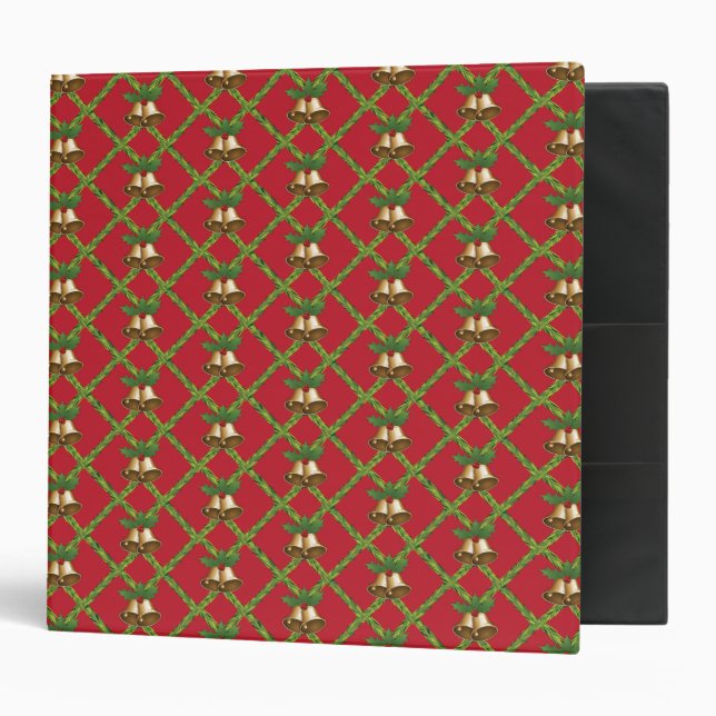 Classeur Cloches traditionnelles à sonnettes rouges et vert (Devant/intérieur)