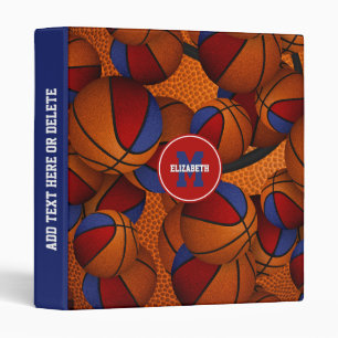 Classeur club de basket bleu rouge couleurs