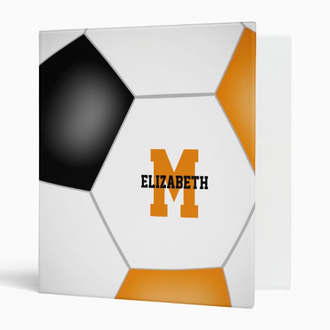 Classeur club de football orange noir couleurs (Devant/intérieur)