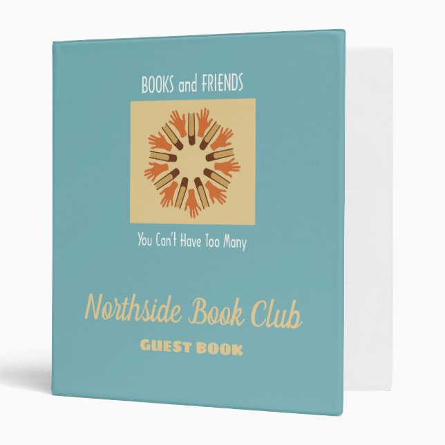 Classeur Club de livres avec livres et amis (Devant/intérieur)