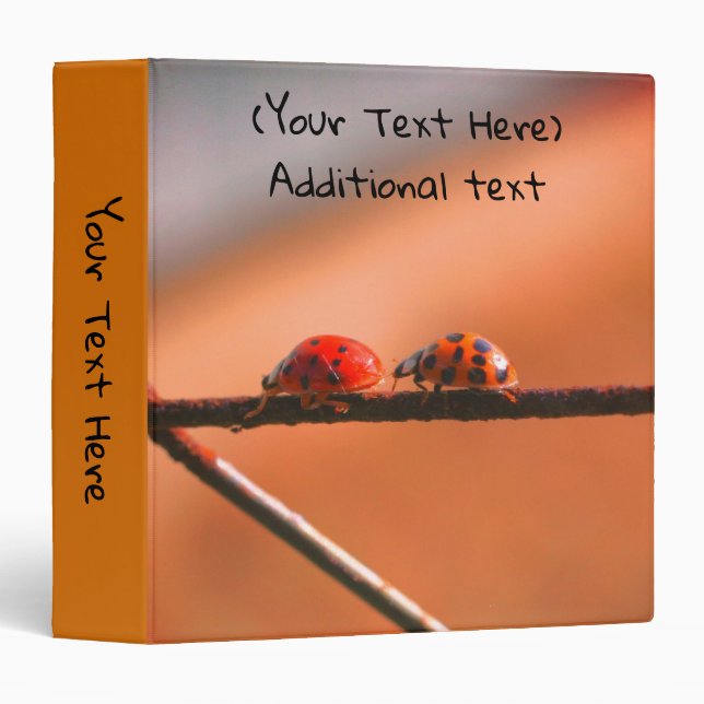 Classeur Coccinelles Amies Nature Personnalisé (Devant/Côté)