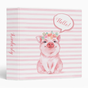 Classeur Cochon aquarelle adorable