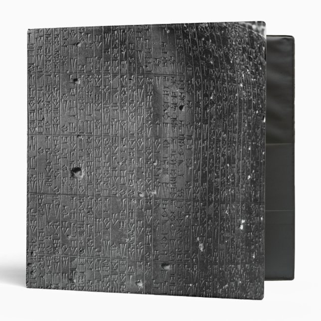 Classeur Code de Hammurabi, détail de l'inscription de (Devant/Intérieur)