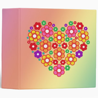 Classeur COEUR 2" de FLEURS reliure à anneaux