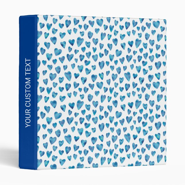 Classeur Coeur amour bleu (Devant/Côté)