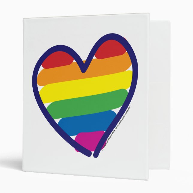 Classeur Coeur arc-en-ciel (Devant/intérieur)