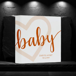Classeur Coeur bébé Automne Orange Flourish Photo Scrapbo