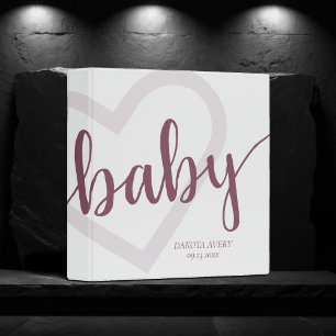 Classeur Coeur bébé Desert Rose Taupe Flourdissant Custom