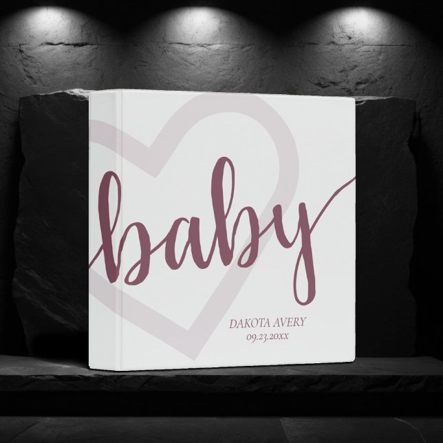 Classeur Coeur bébé | Desert Rose Taupe Flourdissant Custom (Créateur téléchargé)