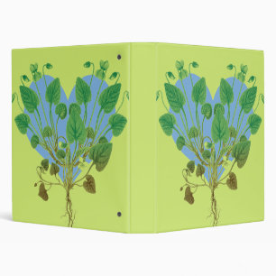 Classeur Cœur Bleu Feuilles Vertes