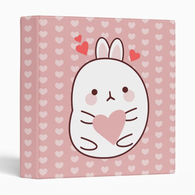 Classeur Coeur Bunny mignon (Devant/Côté)