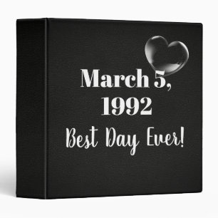 Classeur Coeur de bulle mariage en cuir noir