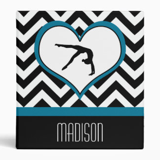 Classeur Coeur de Chevron de gymnastique avec le monogramme