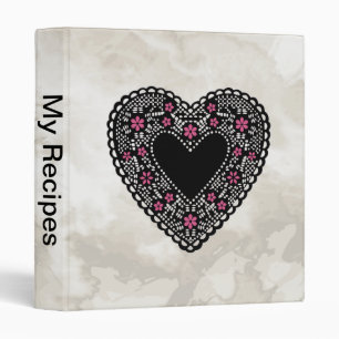Classeur Coeur de dentelle noire