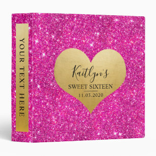 Classeur Coeur de feuille d'or de Faux de motif de parties