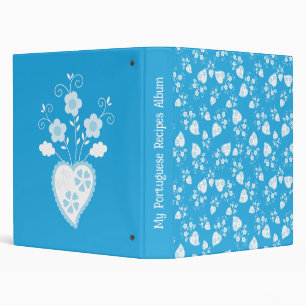 Classeur Coeur de fleur bleu avec fleurs motif
