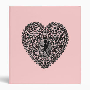 Classeur COEUR DE LACE CUPID, noir et rose