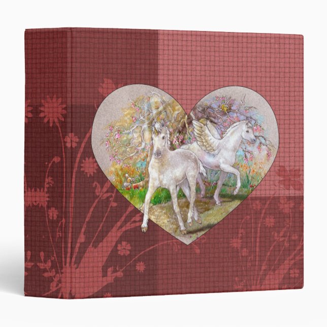 Classeur - coeur de Pegasus de licorne (Devant/Côté)