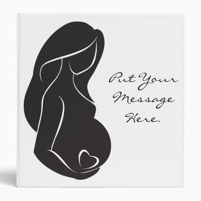 Classeur Coeur de ventre de femme enceinte de silhouette (Devant)