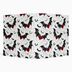 Classeur Coeur d'Halloween avec ailes de chauve-souris noir