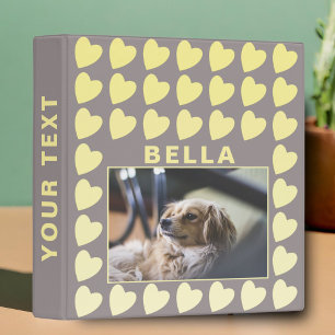 Classeur Coeur gris jaune Motif animal de compagnie chien A