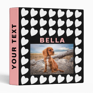 Classeur Coeur noir rose Motif animal de compagnie chien Al