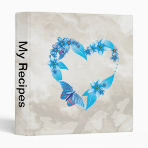 Classeur Coeur papillon bleu floral