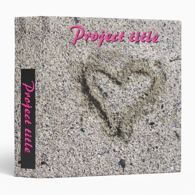 Classeur Coeur romantique dans le sable Photo (Devant/Côté)