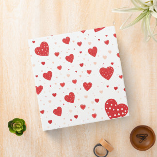 Classeur Coeur rouge avec points blancs Design 2025